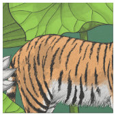 Tiger im weißen Lotusteich Stoff (Nahaufnahme)