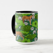 Tiger im weißen Lotusteich Tasse (Vorderseite Links)