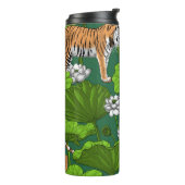 Tiger im weißen Lotusteich Thermosbecher (Nach links gedreht)