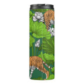 Tiger im weißen Lotusteich Thermosbecher (Rückseite)
