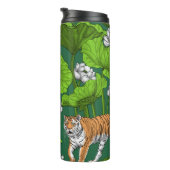 Tiger im weißen Lotusteich Thermosbecher (Nach rechts gedreht)