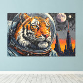 TIGER IM WELTALL-2 LEINWANDDRUCK (Insitu (Holzboden))