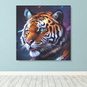 Tiger im Weltraum Leinwanddruck (Insitu (Holzboden))