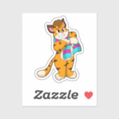 Tiger im Winter mit Scarf Aufkleber (Blatt)