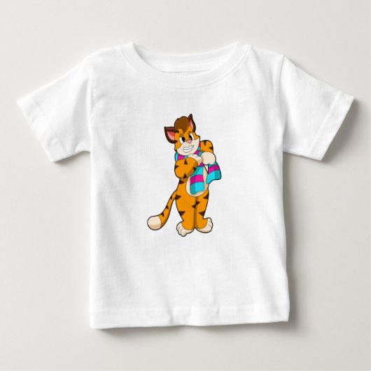 Tiger im Winter mit Scarf Baby T-shirt (Vorderseite)