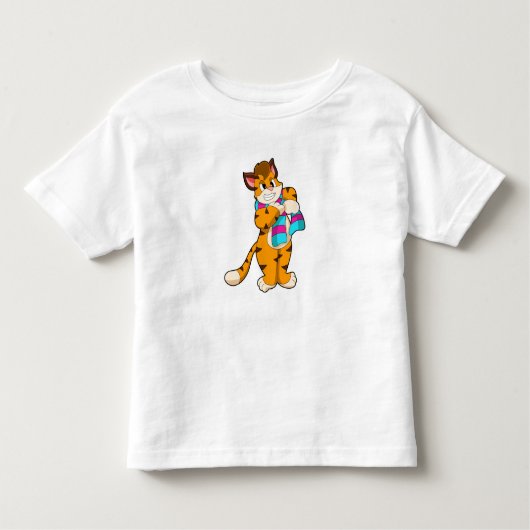 Tiger im Winter mit Scarf Kleinkind T-shirt (Vorderseite)