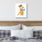 Tiger im Winter mit Scarf Leinwanddruck (Insitu (Schlafzimmer))