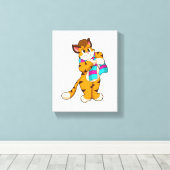 Tiger im Winter mit Scarf Leinwanddruck (Insitu (Holzboden))