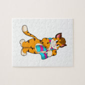Tiger im Winter mit Scarf Puzzle (Horizontal)