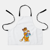 Tiger im Winter mit Scarf Schürze (Vorderseite)