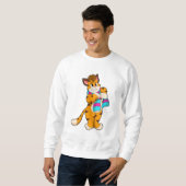 Tiger im Winter mit Scarf Sweatshirt (Vorne ganz)