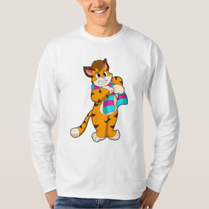 Tiger im Winter mit Scarf T-Shirt