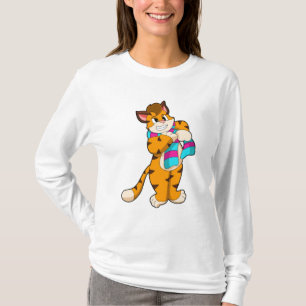 Tiger im Winter mit Scarf T-Shirt
