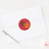Tiger Image Chinese Symbol Red Background Runder Aufkleber (Umschlag)