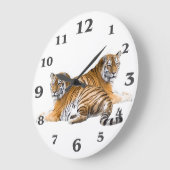 Tiger image for Round-Large-Wall-Clock Große Wanduhr (Winkel)