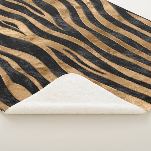 Tiger Imitat Pelz Textilien Schwarzer Abalone und Sherpadecke (3/4)
