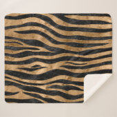 Tiger Imitat Pelz Textilien Schwarzer Abalone und Sherpadecke (Vorderseite (Horizontal))