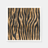 Tiger Imitate Fur Textur schwarze Abalone und Gold Serviette (Vorderseite)