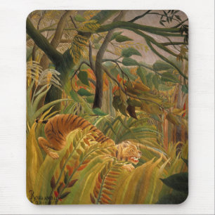 Tiger in a Tropical Storm by Henri Rousseau Mousepad