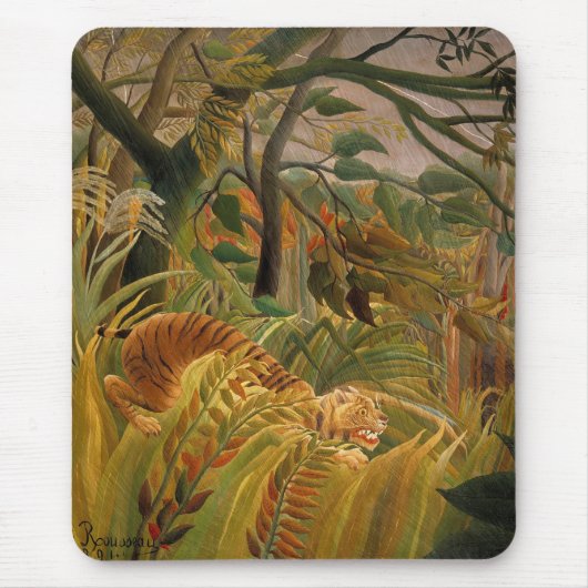 Tiger in a Tropical Storm by Henri Rousseau Mousepad (Vorne)