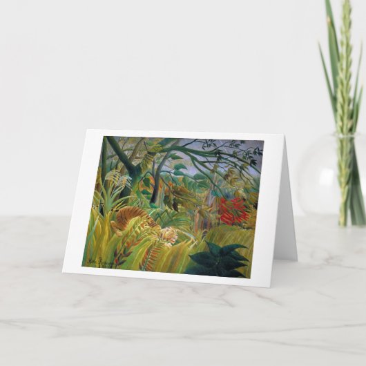 Tiger in a Tropical Storm, Rousseau Karte (Vorderseite)