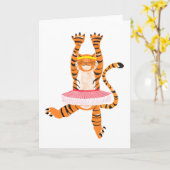 Tiger in a Tutu Karte (Gelbe Blume)