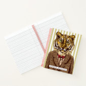 Tiger in Abend Wear | Name hinzufügen Notizblock (Innenseite)