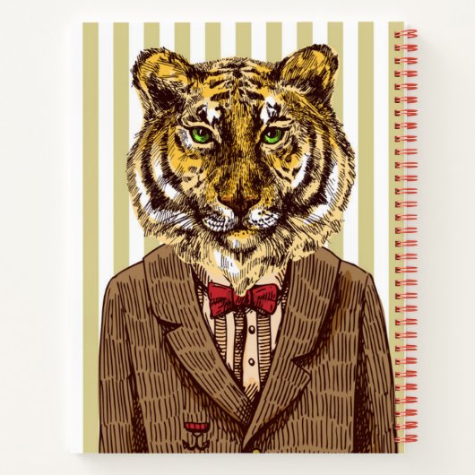 Tiger in Abend Wear | Name hinzufügen Notizblock (Rückseite)