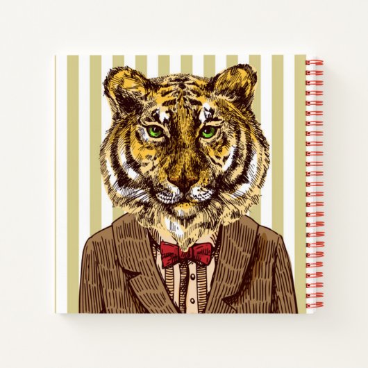 Tiger in Abend Wear Notizblock (Rückseite)