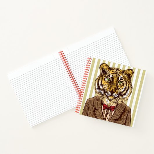 Tiger in Abend Wear Notizblock (Innenseite)
