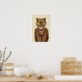 Tiger in Abend Wear Poster (Küche)