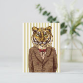 Tiger in Abend Wear Postkarte (Stehend Vorderseite)