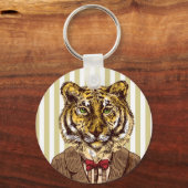 Tiger in Abend Wear Schlüsselanhänger (Vorderseite)