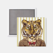 Tiger in Abendgarderobe Magnet (Vorderseite/Rückseite)