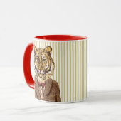 Tiger in Abendgarderobe Tasse (Vorderseite Links)