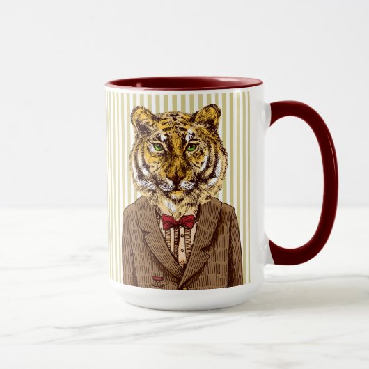Tiger in Abendgarderobe Tasse (Rechts)