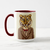 Tiger in Abendgarderobe Tasse (Links)