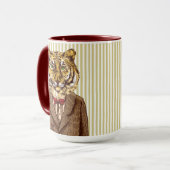 Tiger in Abendgarderobe Tasse (Vorderseite Links)