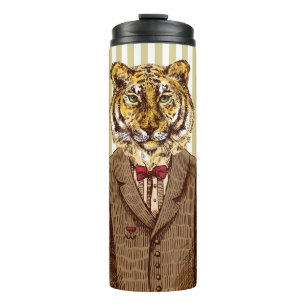 Tiger in Abendgarderobe Thermosbecher