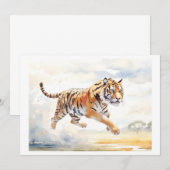 Tiger in Aktion 2 Einladung (Vorne/Hinten)