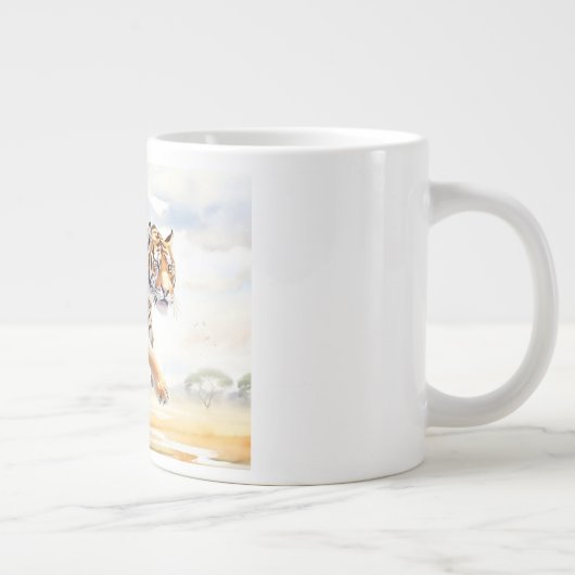 Tiger in Aktion 2 Jumbo-Tasse (Rechts)