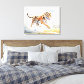 Tiger in Aktion 2 Leinwanddruck (Insitu (Schlafzimmer))