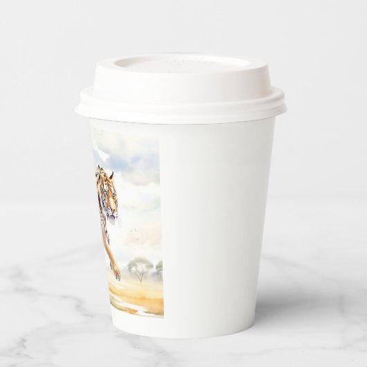 Tiger in Aktion 2 Pappbecher (Links)