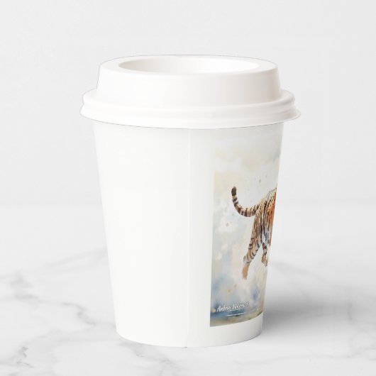 Tiger in Aktion 2 Pappbecher (Rechts)