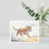 Tiger in Aktion 2 Postkarte (Stehend Vorderseite)