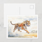 Tiger in Aktion 2 Postkarte (Vorne/Hinten)