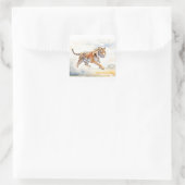 Tiger in Aktion 2 Quadratischer Aufkleber (Tasche)