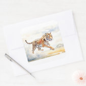 Tiger in Aktion 2 Quadratischer Aufkleber (Umschlag)