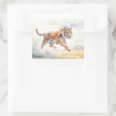 Tiger in Aktion 2 Quadratischer Aufkleber (Tasche)