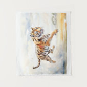 Tiger in Aktion 2 Wandteppich (Vorderseite)